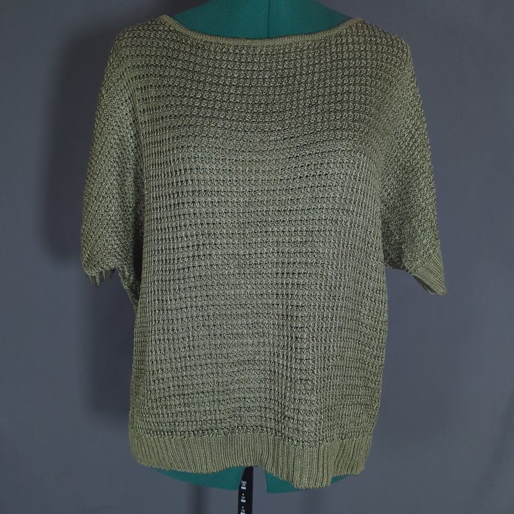 Luisa Spagnoli Italian Olive Green Textured Knit Pullover L